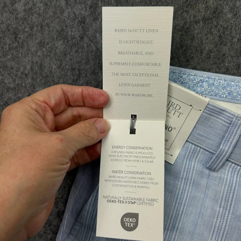 Murano Baird McNutt Alex Slim Fit Linen Pants Men's Size 29 X 30 Light Blue NWT